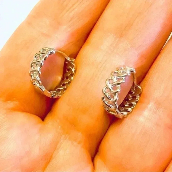 ๐ Braided Style๐ Sterling Silver Earrings Unisex ๐ - Picture 7 of 7